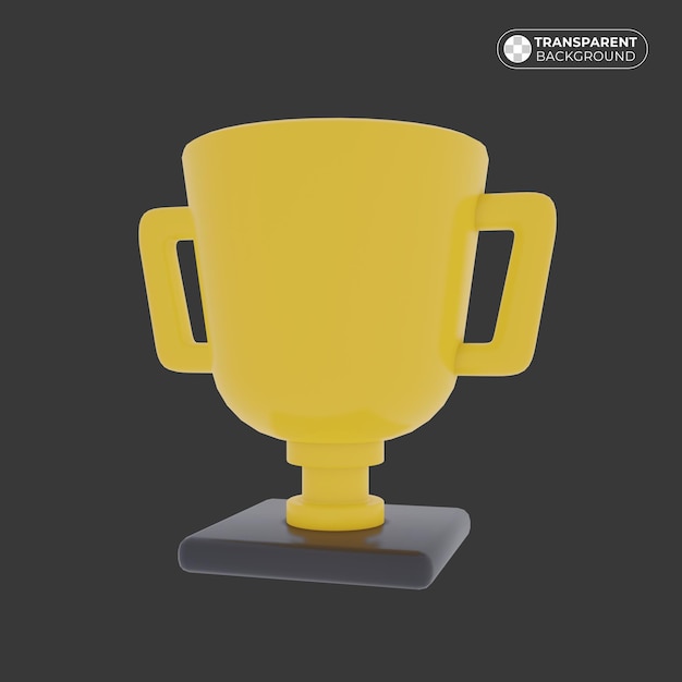 Troféu de vitória de cor ouro em renderização 3d