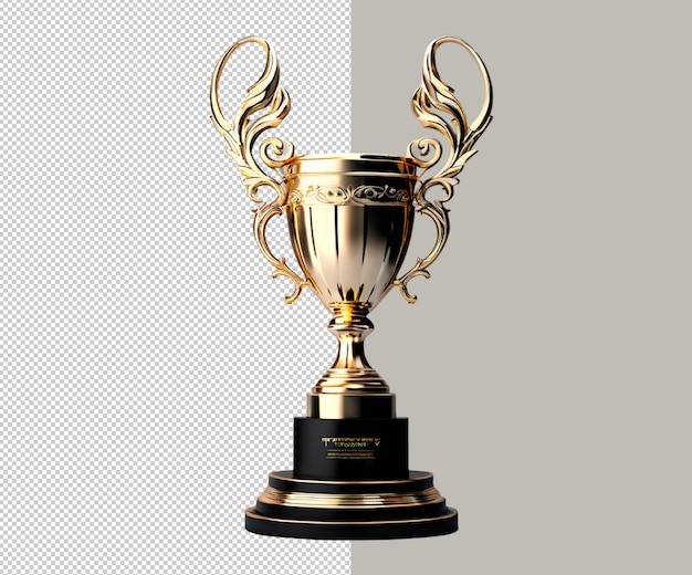 Troféu dourado desenhos de renderização 3d e ícones de troféu doudor