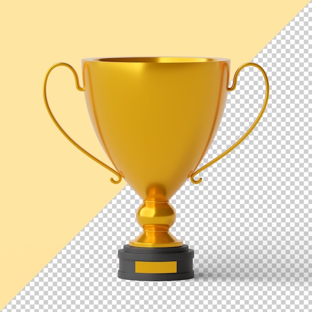 PSD troféu dourado isolado renderização 3d