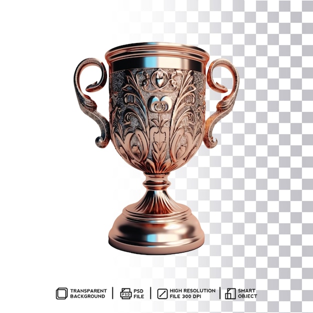 PSD troféu transparente para campeonatos em bronze