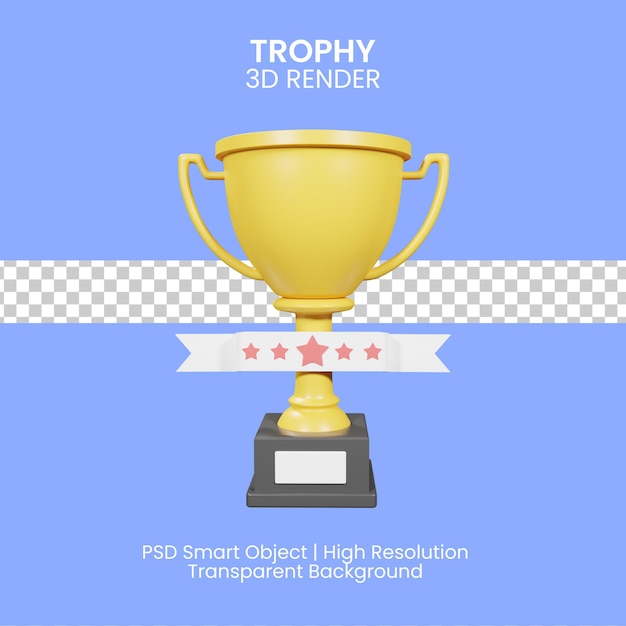 Troféu vencedor de ouro 3D