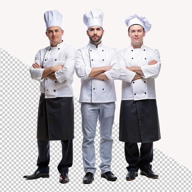 PSD trois chefs sur un fond transparent