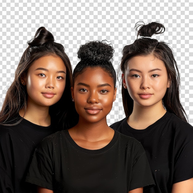 PSD trois filles avec une chemise noire qui dit citation 3 sur elle