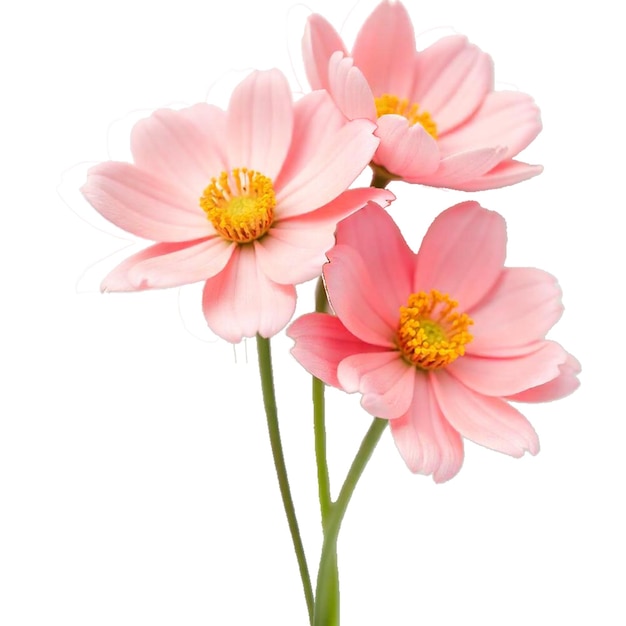 Les trois fleurs roses du cosmos