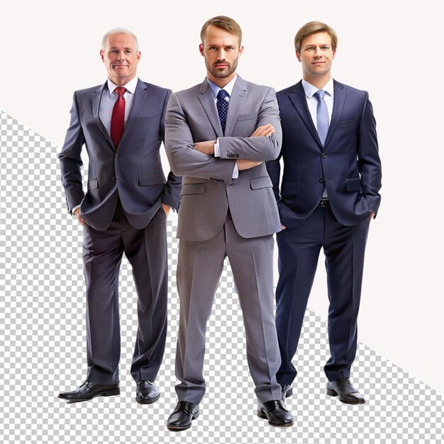 Trois Hommes D'affaires Sur Un Fond Transparent