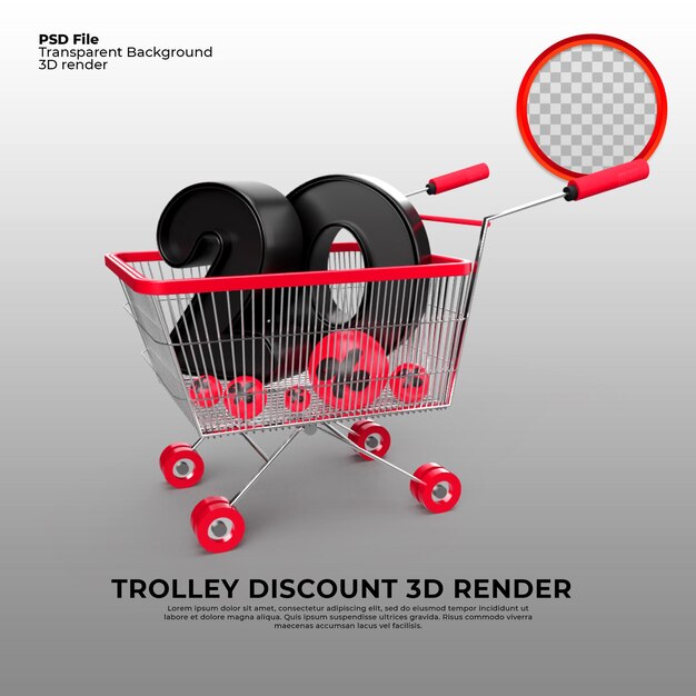 Trolley sale 20 prozent rabatt 3d render png