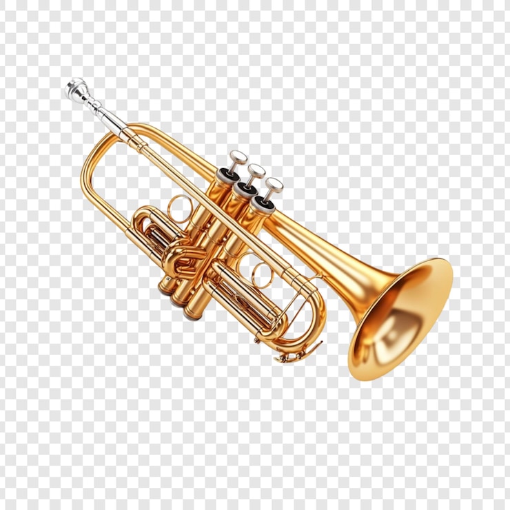 PSD tromba d'oro luccicante strumento musicale di ottone strumento a fiato