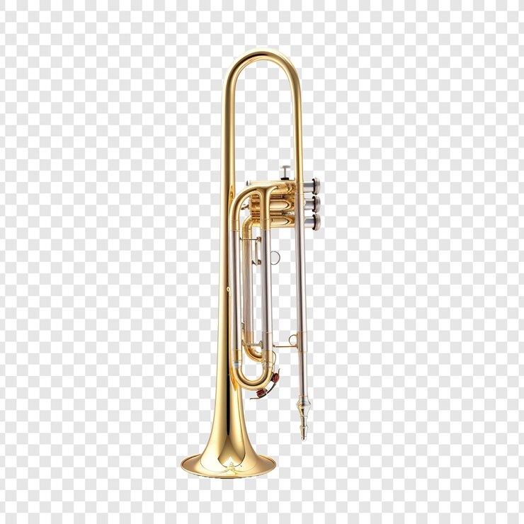 PSD trombone isolado em fundo transparente