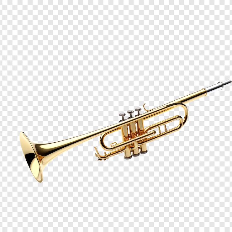 PSD trombone isolato su sfondo trasparente