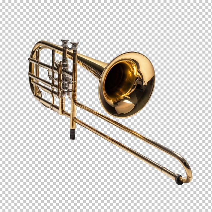 PSD trombone isolé sur un fond transparent