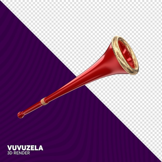 Trompeta vuvuzela renderizado 3d aislado