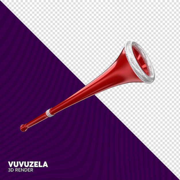 PSD trompete vuvuzela isolado renderização em 3d