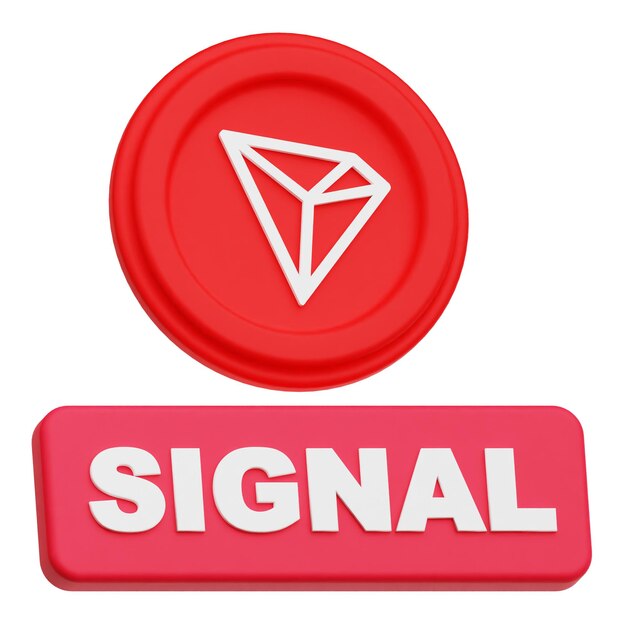 Tron-Krypto-Münze 3D-Symbol isoliert auf weißem Hintergrund