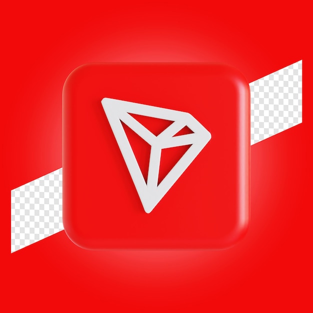 Tron token kryptowährung symbol logo 3d-darstellung