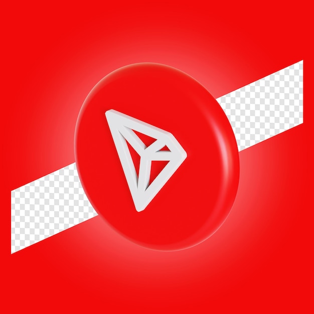 Tron token kryptowährung symbol logo 3d-darstellung