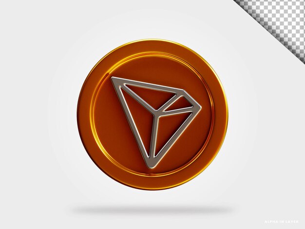 PSD tron trx kryptowährungsmünze 3d-darstellung