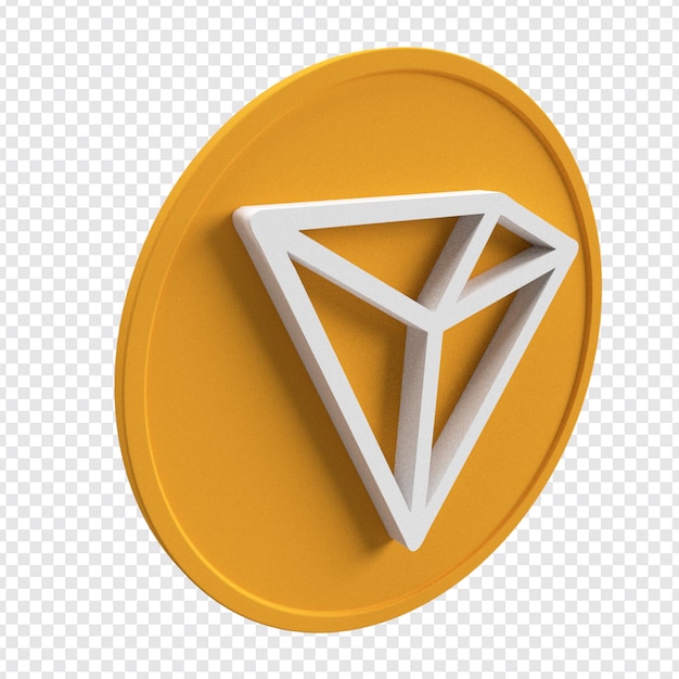 TRON TRX moneta logo criptovaluta ad alta risoluzione 3d rende trasparente