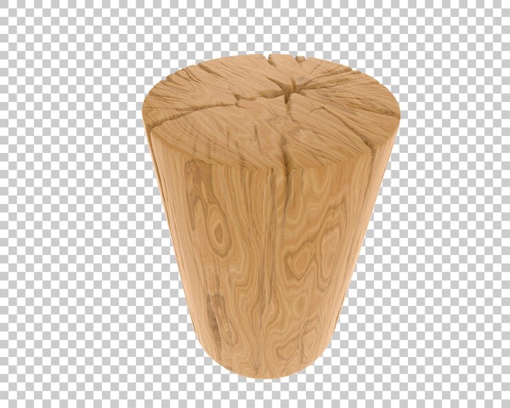 PSD el tronco del árbol aislado en el fondo ilustración de renderización 3d