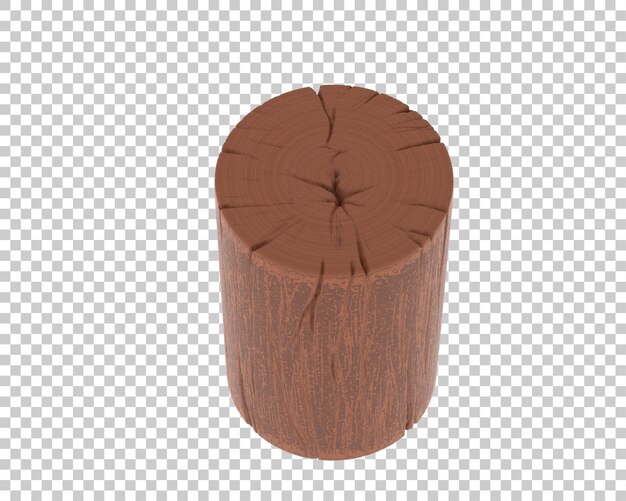 El tronco del árbol aislado en el fondo Ilustración de renderización 3D
