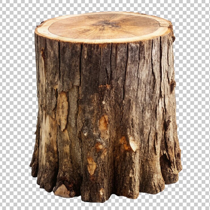 PSD un tronco de árbol aislado con fondo transparente
