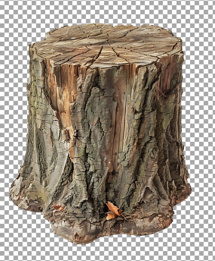 PSD el tronco del árbol aislado sobre un fondo transparente