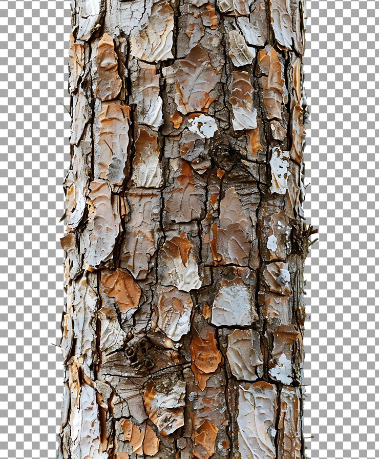 PSD el tronco del árbol aislado sobre un fondo transparente