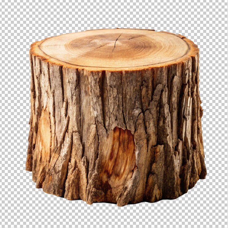 PSD un tronco de árbol de fondo transparente