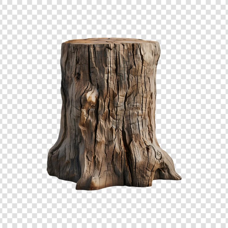 PSD un tronco de árbol en un fondo transparente