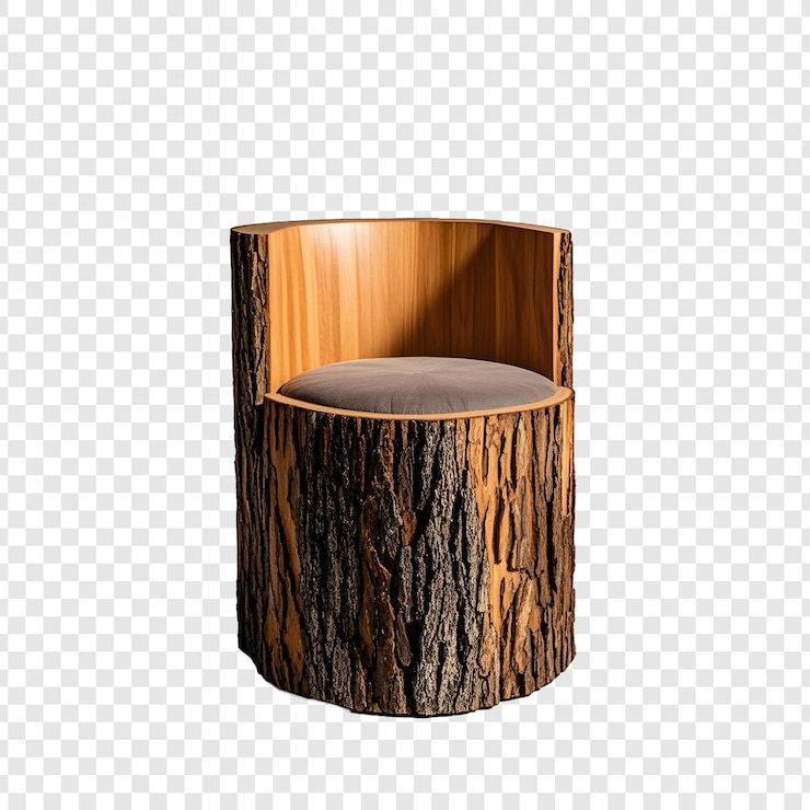 PSD un tronco de árbol de madera con una parte superior redonda que dice quot árbol quot
