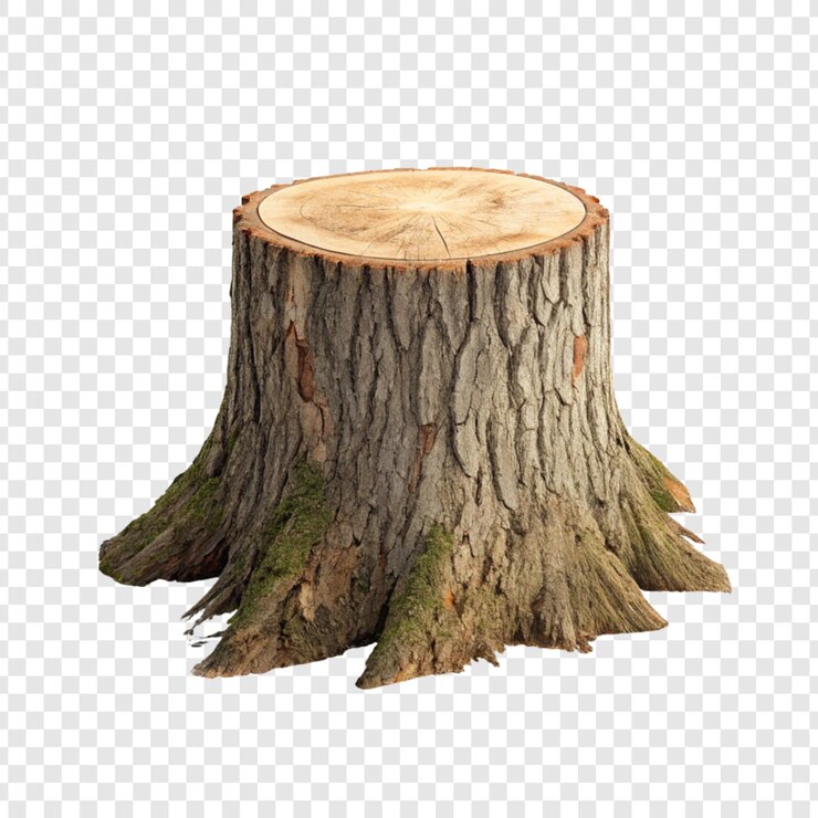 PSD un tronco de árbol png aislado en un fondo transparente