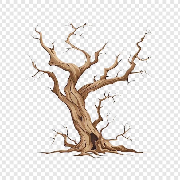 PSD un tronco de un árbol con raíces y la palabra raíces