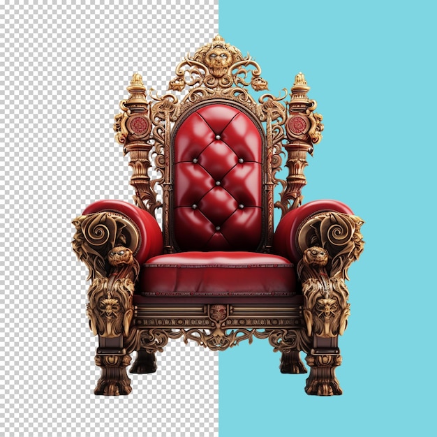 Trono de poltrona antiga em imagem png de fundo transparente.