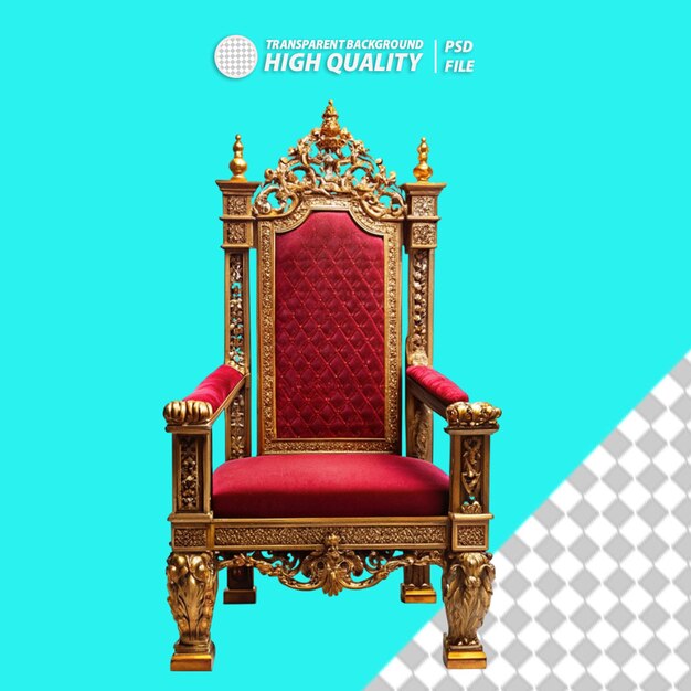 PSD trono uma cadeira cerimonial em fundo transparente