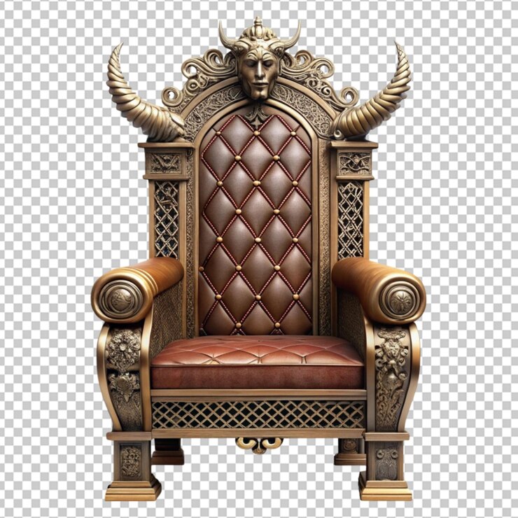 PSD trono vikingo aislado sobre un fondo blanco