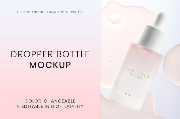 Tropferflasche Mockup PSD gebrauchsfertig für Schönheit und Hautpflege