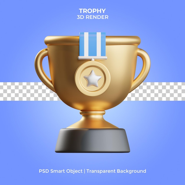 Trophäe 3d render isoliert premium psd