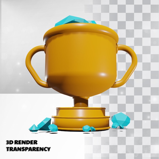 Trophée 3d Avec Transparence Rendu Modélisation Premium Psd