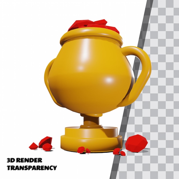 Trophée 3D avec Transparence Rendu Modélisation Premium Psd