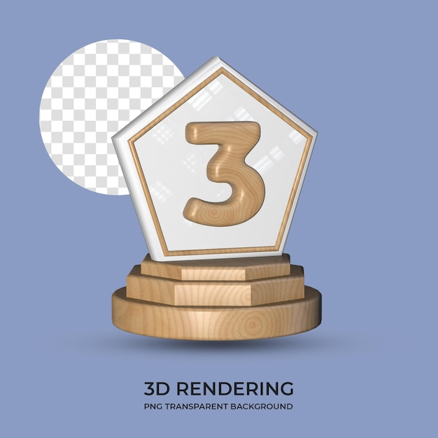 Trophée En Bois Rendu 3d Fond Transparent