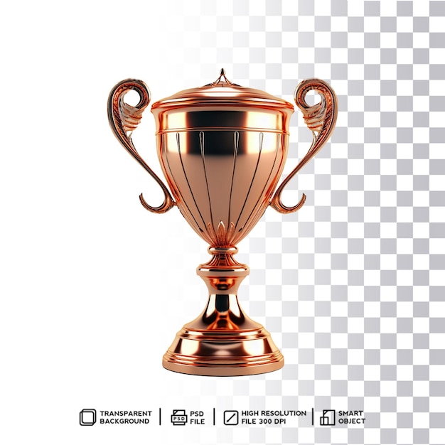 PSD trophée brillant d'inspiration vintage avec transparence