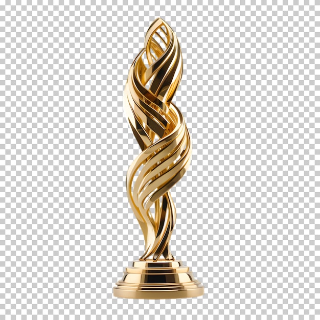 PSD trophée doré isolé sur fond transparent