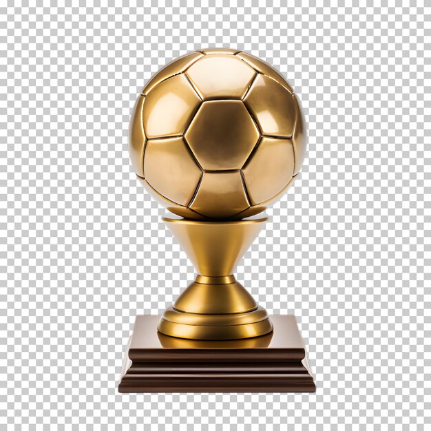 PSD trophée de football en or isolé sur fond transparent