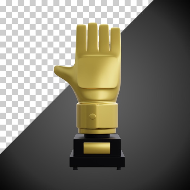 Trophée Des Gants D'or Rendu 3d Icône Illustration