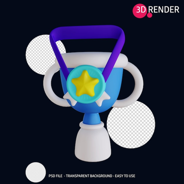 Trophée D'icône De Rendu 3d 4