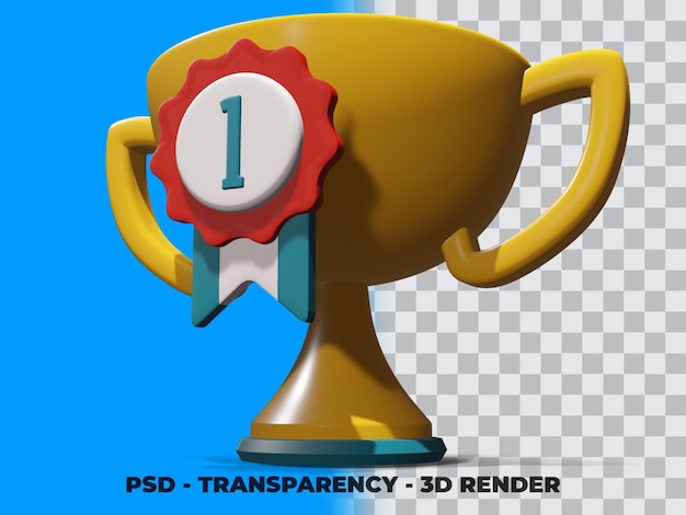 Trophée D'or 3d Avec Modélisation De Rendu De Transparence Psd Premium