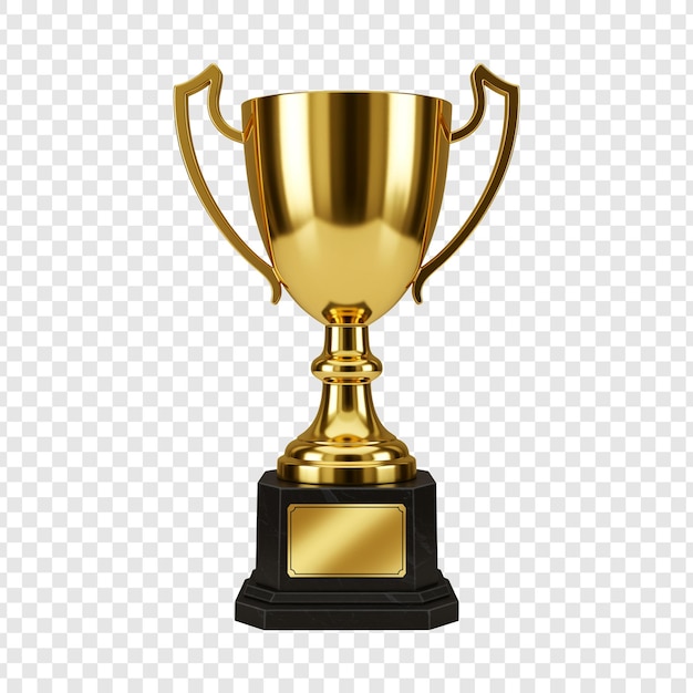Trophée d'or sur fond transparent