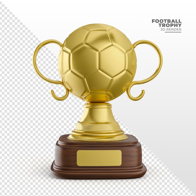 Trophée D'or En Forme De Ballon De Football En Rendu 3d