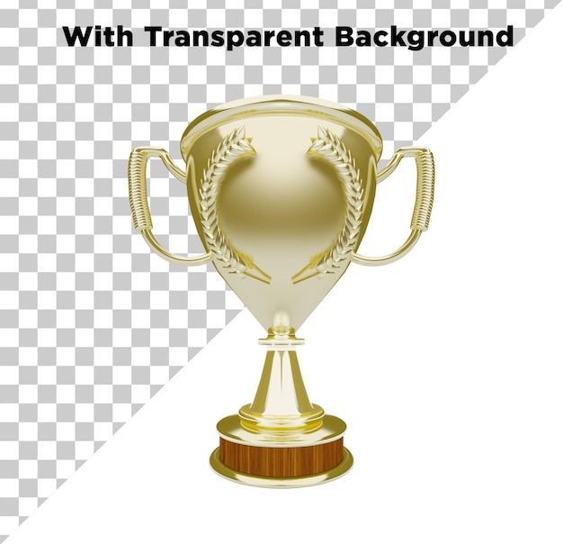 Trophée d'or PNG PSD isolé sur un fond transparent