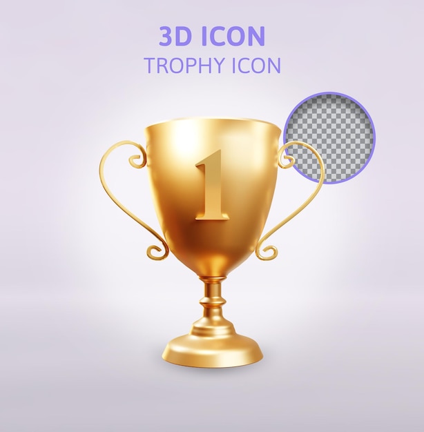 Trophée d'or rendu 3d illustration