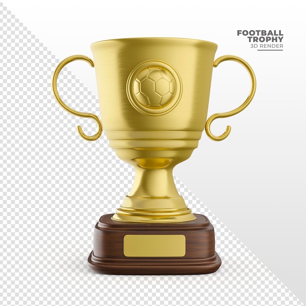 Trophée d'or en rendu 3d réaliste